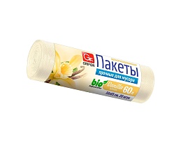 Мешки для мусора 60 л, ароматизированные, Ваниль, бежевые, в рулоне 20 шт., ПНД, 9 мкм, 650х550 мм, GRIFON Aroma, 101-023 V в Атырау
