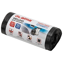 Мешки для мусора 20 л, черные, в рулоне 30 шт., ПНД, 8 мкм, 500х450 мм, LAIMA, 601376 в Атырау