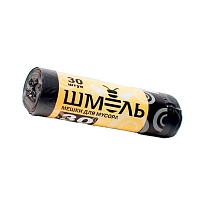 Мешки для мусора 30 л, черные, в рулоне 30 шт., ПНД, 7 мкм, 600х500 мм, ШМЕЛЬ, 4625 в Атырау