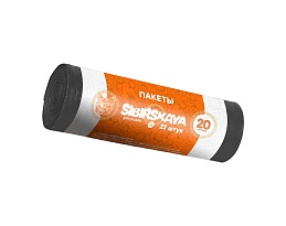 Мешки для мусора 20 л, черные, в рулоне 25 шт., ПНД, 6 мкм, 420х450 мм, SIBIRSKAYA, 101-001 S в Атырау