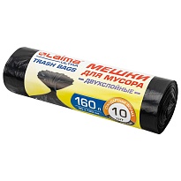 Мешки для мусора 160 л, черные, в рулоне 10 шт., ПВД, 30 мкм, 1200х900 мм, LAIMA ULTRA, 607694 в Атырау