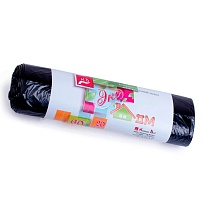 Мешки для мусора 60 л, черные, в рулоне 20 шт., ПНД, 7 мкм, 700х600 мм, Концепция Быта ЭкоДом, 601349 в Атырау