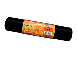 Мешки для мусора 180 л, ароматизированные, черные, в рулоне 10 шт., ПВД, 80 мкм, 1100х930 мм, EXPORT, exp18010142 в Атырау