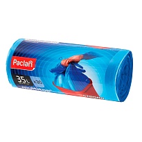 Мешки для мусора 35 л, с ушками, синие, в рулоне 30 шт., ПНД, 10,5 мкм, 640х500 мм, PACLAN Multitop, 600819 в Атырау