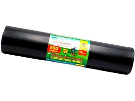 Мешки для мусора 280 л, ароматизированные, черные, в рулоне 10 шт., ПВД 110 мкм, 1400х930 мм, Добрыня, Dob28010black в Атырау