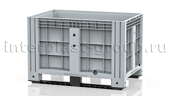 Контейнер iBox сплошной на полозьях с пробкой 1 дюйм серый в Атырау