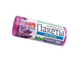Мешки для мусора 30 л, ароматизированные, Лаванда, сиреневые, в рулоне 20 шт., ПНД, 9 мкм, 560х530 мм, GRIFON Aroma, 101-020 La в Атырау
