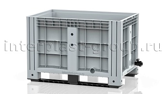 Контейнер iBox сплошной на полозьях с краном серый в Атырау