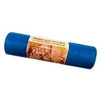Мешки для мусора 100 л, с завязками, синие, в рулоне 10 шт., ПВД, 40 мкм, 840х670 мм, Концепция Быта Vitalux, 604933 в Атырау